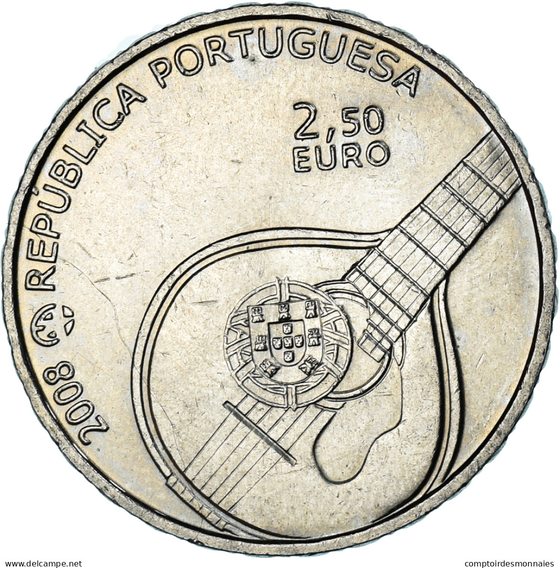 Portugal, 2-1/2 Euro, 2008, Fado, TTB+, Cupro Nickel - Portugal