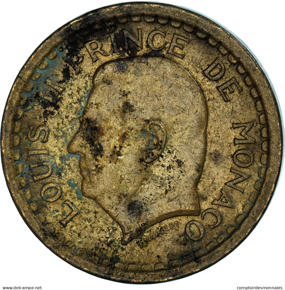 Monnaie, Monaco, 2 Francs, 1943, Paris, TB, Cupro-Aluminium, Gadoury:134 - 1922-1949 Louis II
