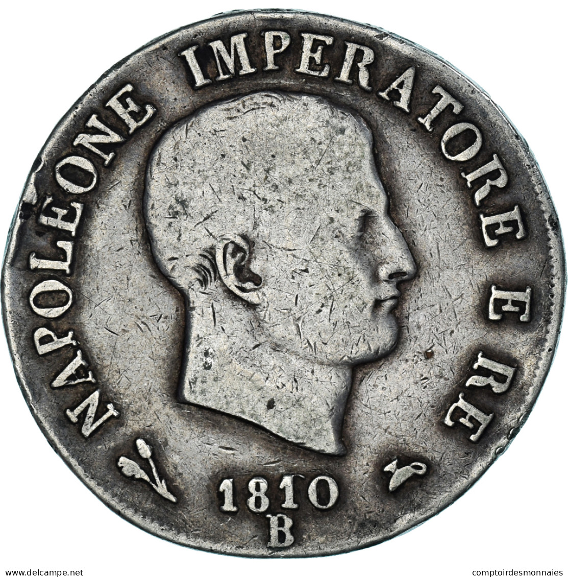 Monnaie, États Italiens, KINGDOM OF NAPOLEON, Napoleon I, 5 Lire, 1810 - Napoleonische
