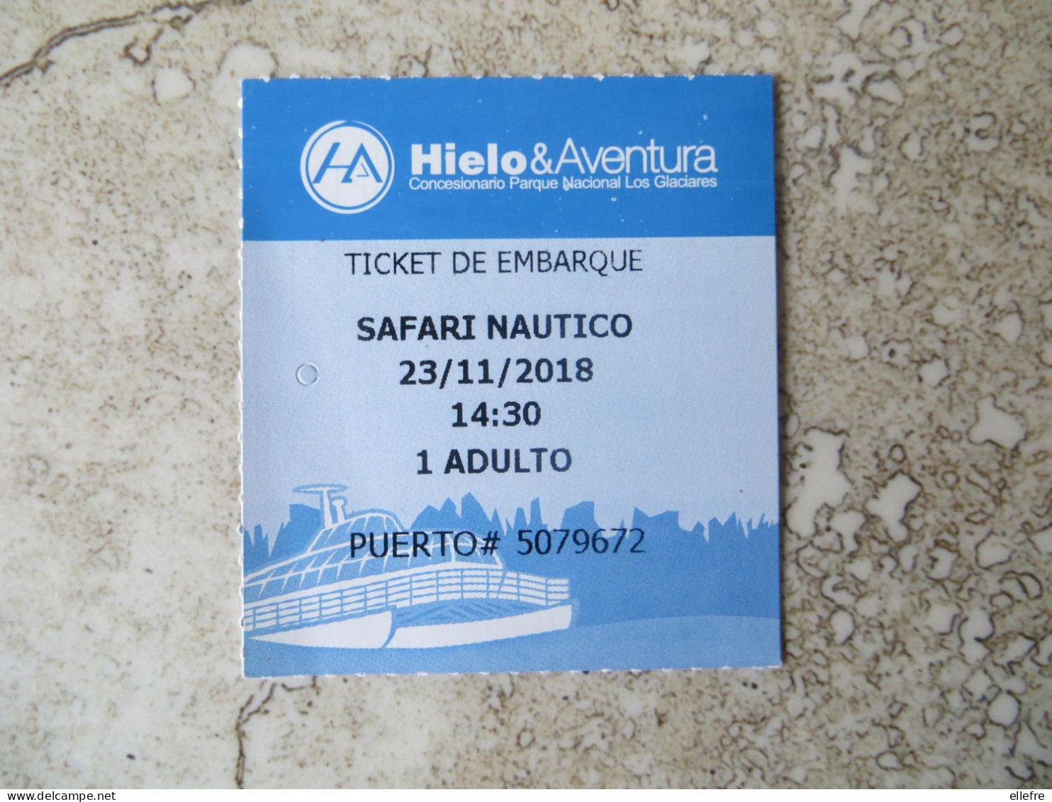 Titre De Transport -  Bateau Argentine Croisière Touristique - Safari Nautico 11/2018 - Dos Vierge - Wereld