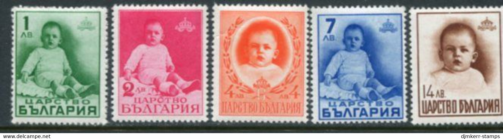 BULGARIA 1938 First Birthday Of Crown Prince LHM / *.  Michel 340-44 - Unused Stamps