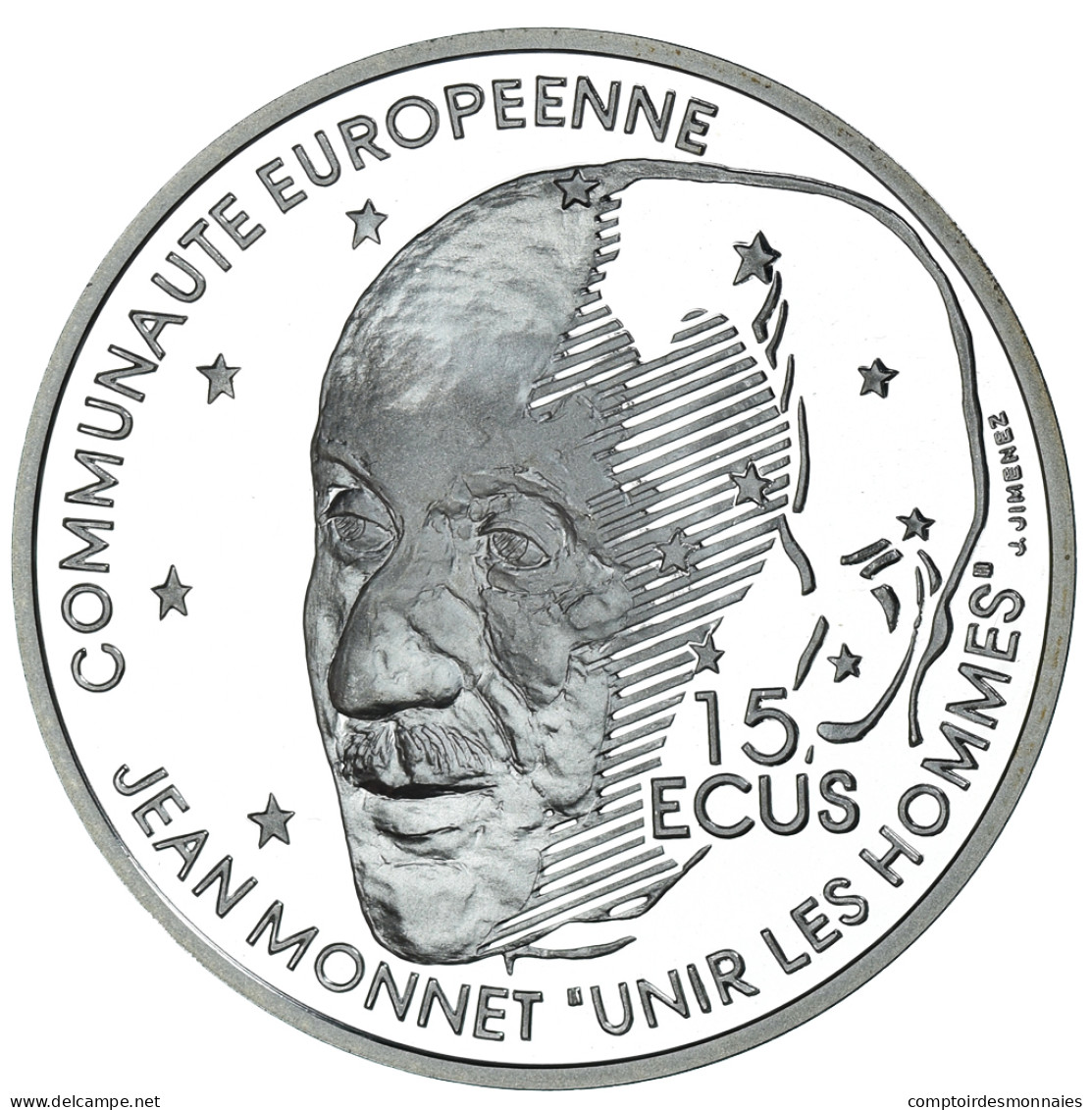 Monnaie, France, "UNIR LES HOMMES"., 100 Francs-15 Ecus, 1992, Pessac, 100 - Essais, Piéforts, épreuves & Flans Brunis