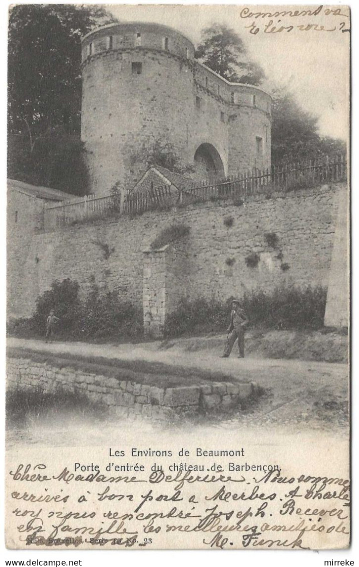 @D2@  -  Les Environs De BEAUMONT   -   Porte D'entrée Du Château De Barbençon   -  Zie / Voir Scan's - Beaumont