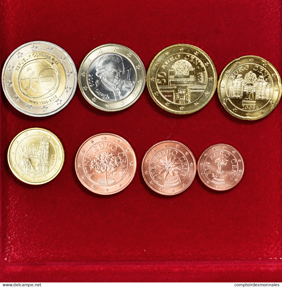 Autriche, Euro-Set, 2009, Set 8 Monnaies Euro, SPL - Autriche