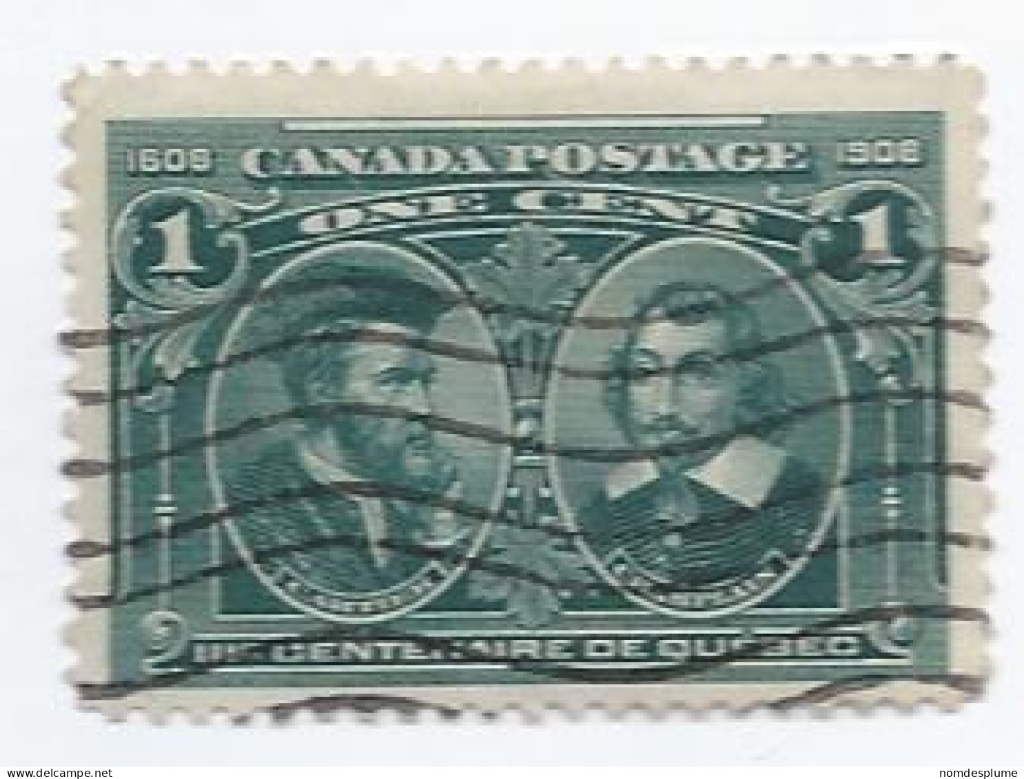 17171) Canada 1908 Quebec Postmark Cancel - Used Stamps