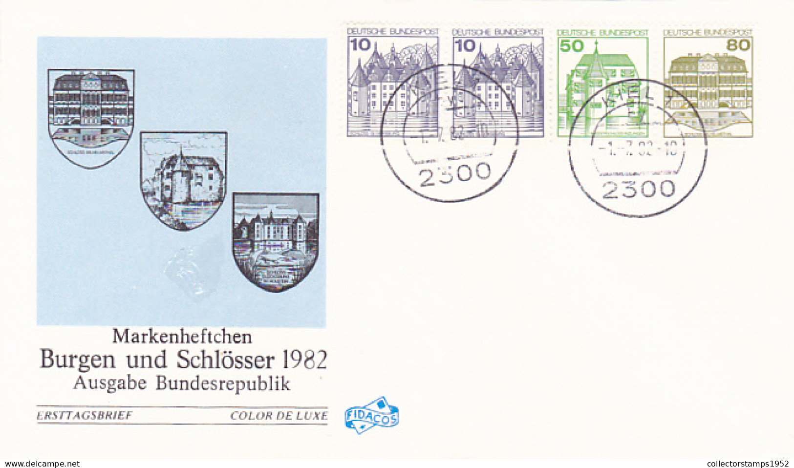 GERMAN CASTLES, ARCHITECTURE, COVER FDC, 1982, WEST GERMANY - Châteaux