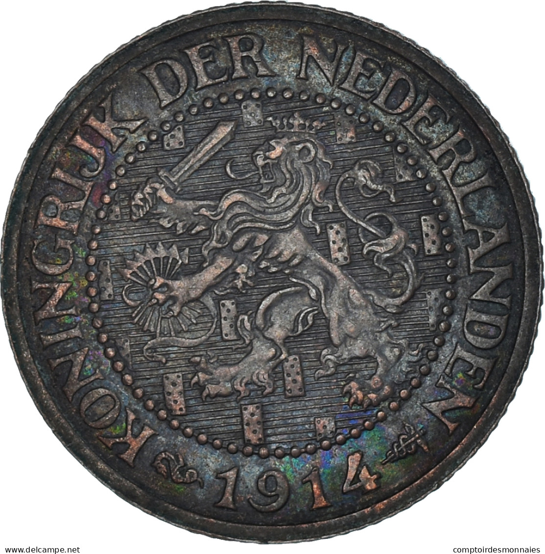 Monnaie, Pays-Bas, Wilhelmina I, 2-1/2 Cent, 1914, TTB, Bronze, KM:150 - 2.5 Centavos