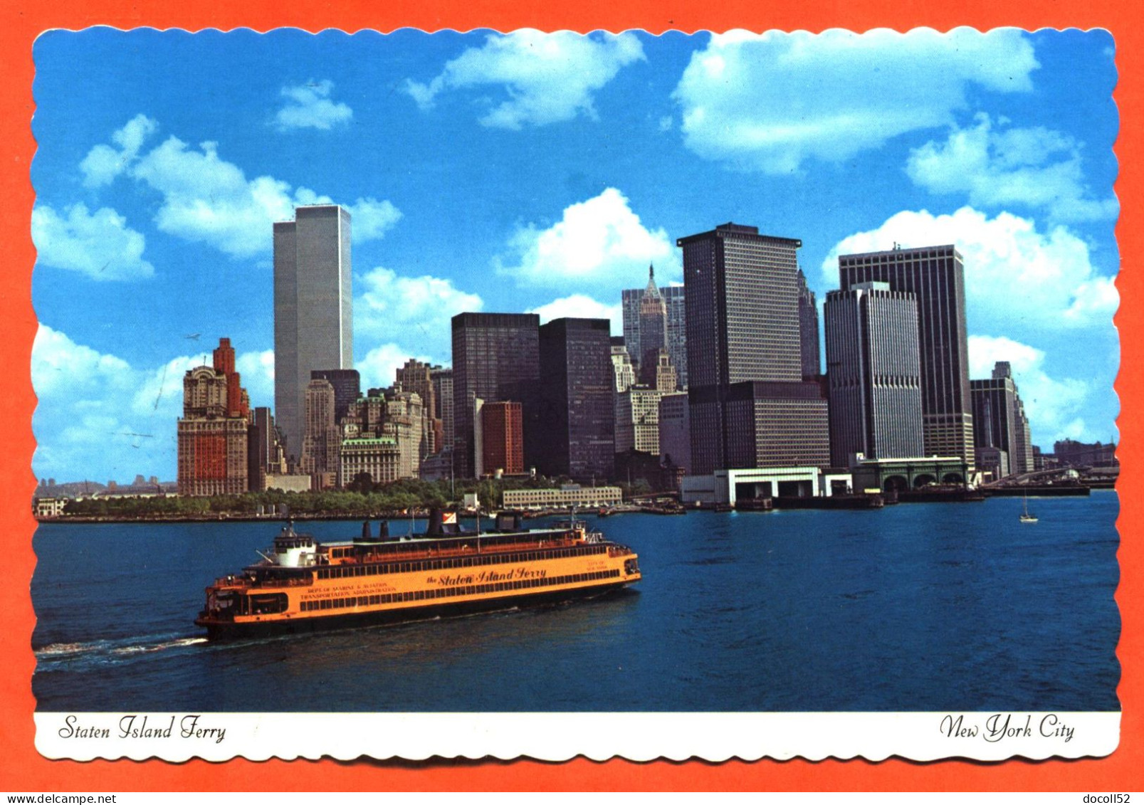 CPSM GF NEW YORK " Staten Island Ferry " World Trade Center - Manhattan