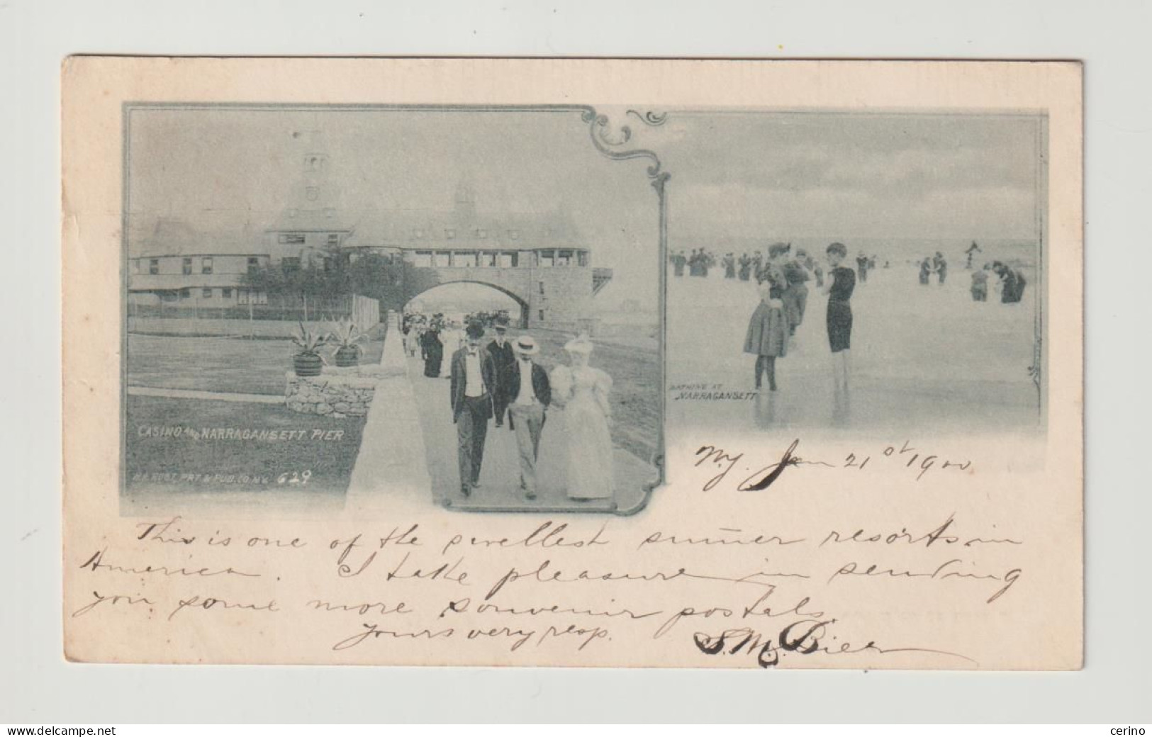 U.S.A.:  RHODE  ISLAND  -  CASINO  AND  NARRAGANSETT  PIER  -  2  VISIONS  -  TO  AUSTRIA  -  FP  -  RR - Newport