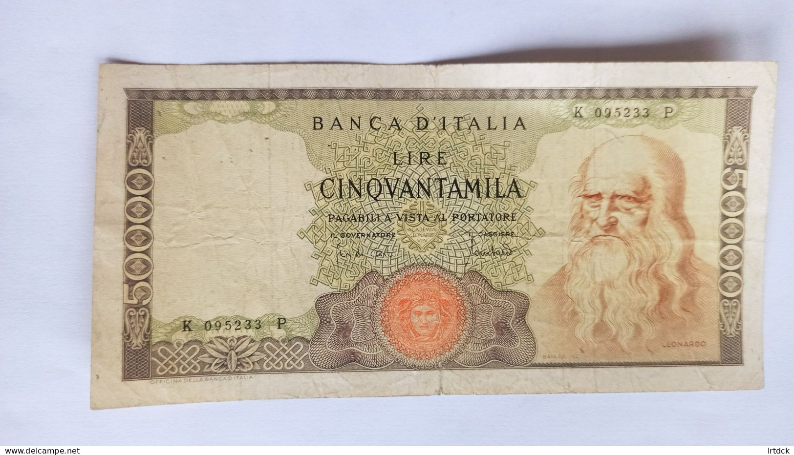 Billet De Banque Italie 50 000 Lires 1970 Léonardo - 50.000 Lire