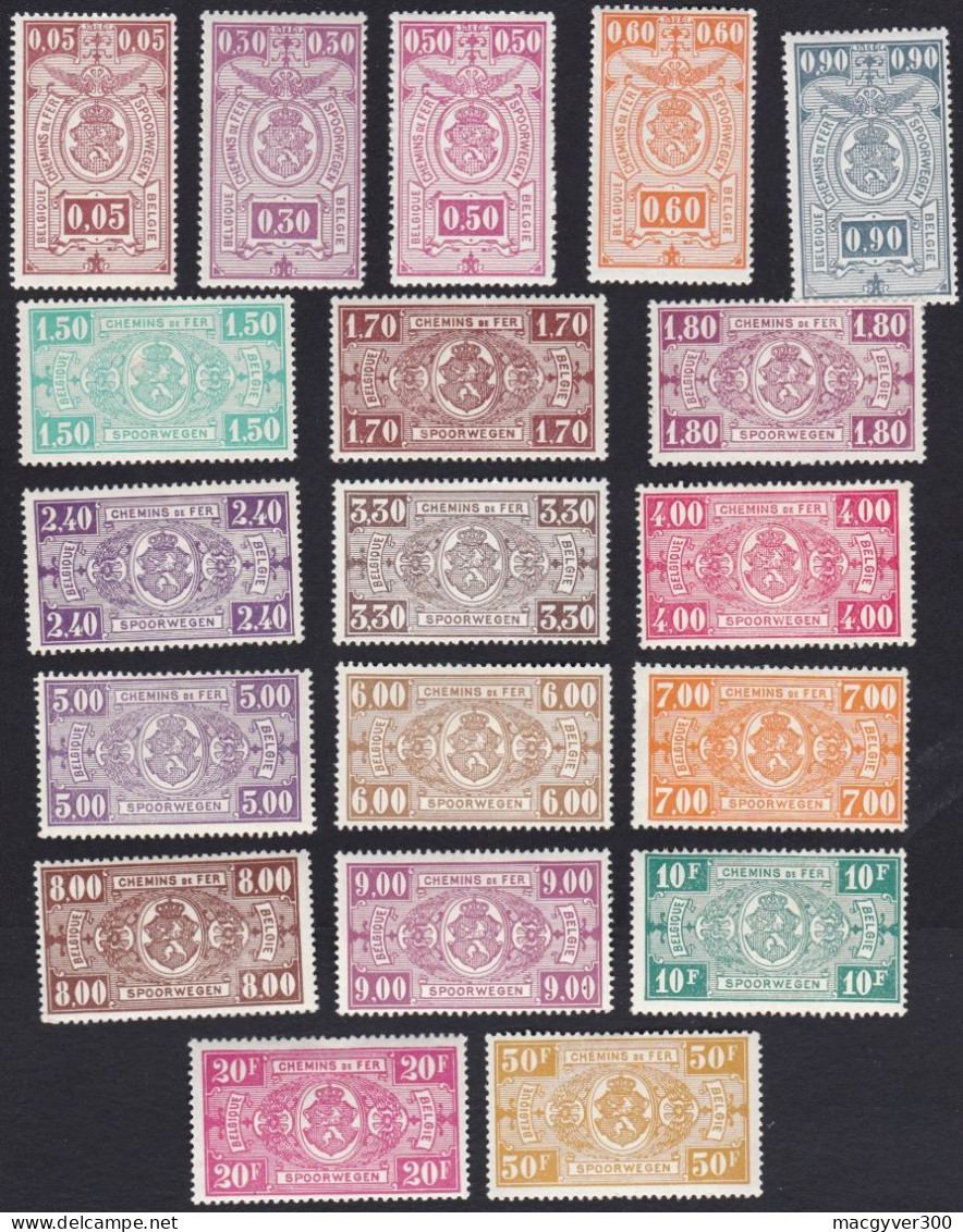 BELGIQUE, 1923-31, Chemins De Fer ( COB TR135, 139, 141, 142, 145, 148, 148A, 149, 152, 155 Au 163, 166 *) - Postfris