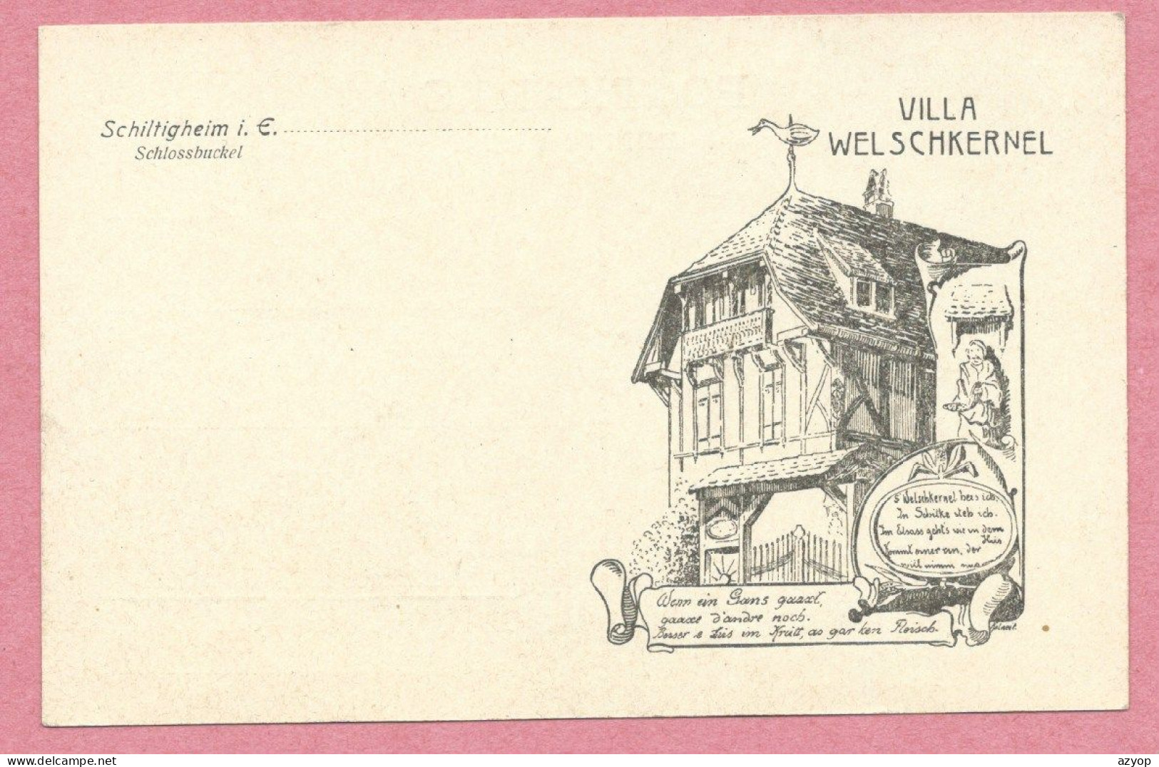 67 - SCHILTIGHEIM - Villa WELSCHKERNEL ( Propriété D' Auguste MICHEL ) - Carte Signée Ferdinand KALWEIT - 4 Scans - Schiltigheim