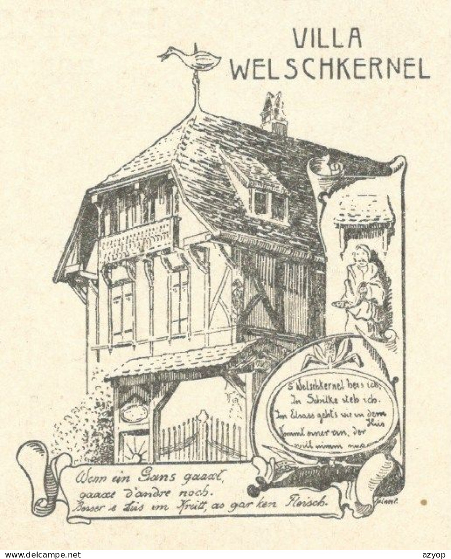 67 - SCHILTIGHEIM - Villa WELSCHKERNEL ( Propriété D' Auguste MICHEL ) - Carte Signée Ferdinand KALWEIT - 4 Scans - Schiltigheim