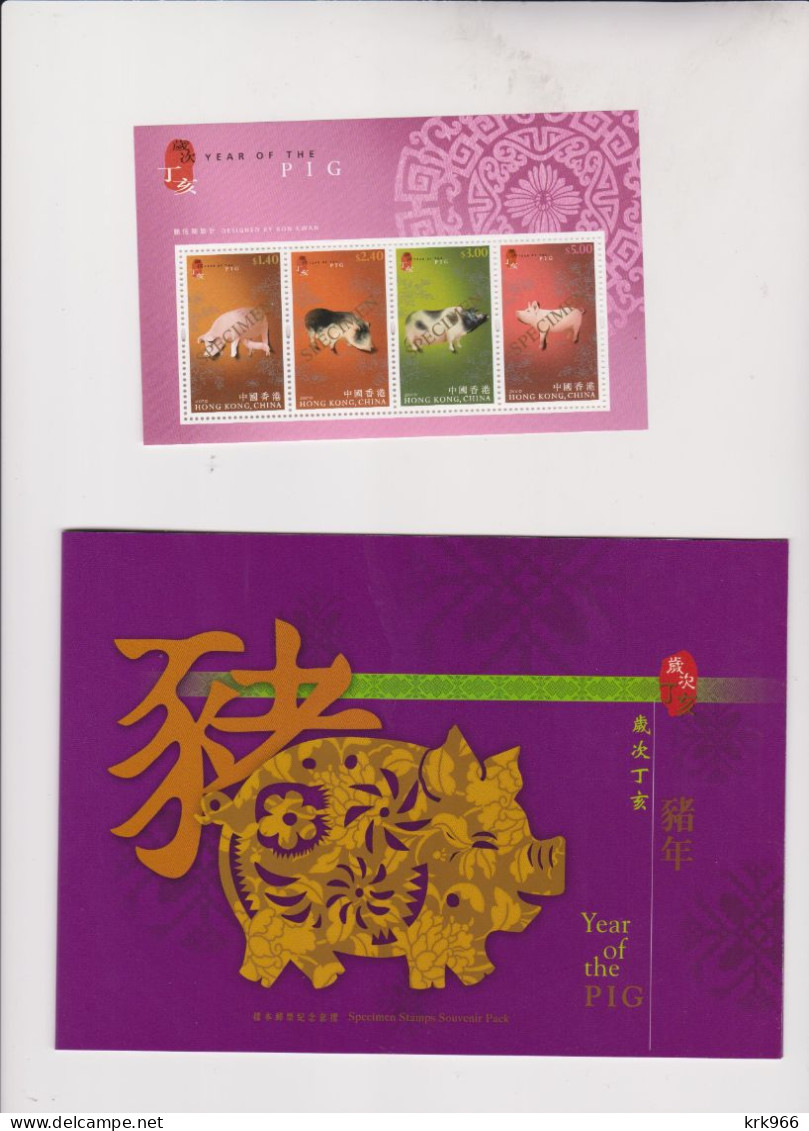 HONG KONG 2007 Nice Sheet + Folder SPECIMEN - Blocks & Sheetlets