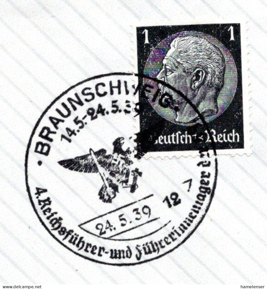 57530 - Deutsches Reich - 1939 - 15Pfg Gartenbau MiF A Umschl SoStpl BRAUNSCHWEIG - REICHSFUEHRER- UND FUEHRERINNENLAGER - Covers & Documents