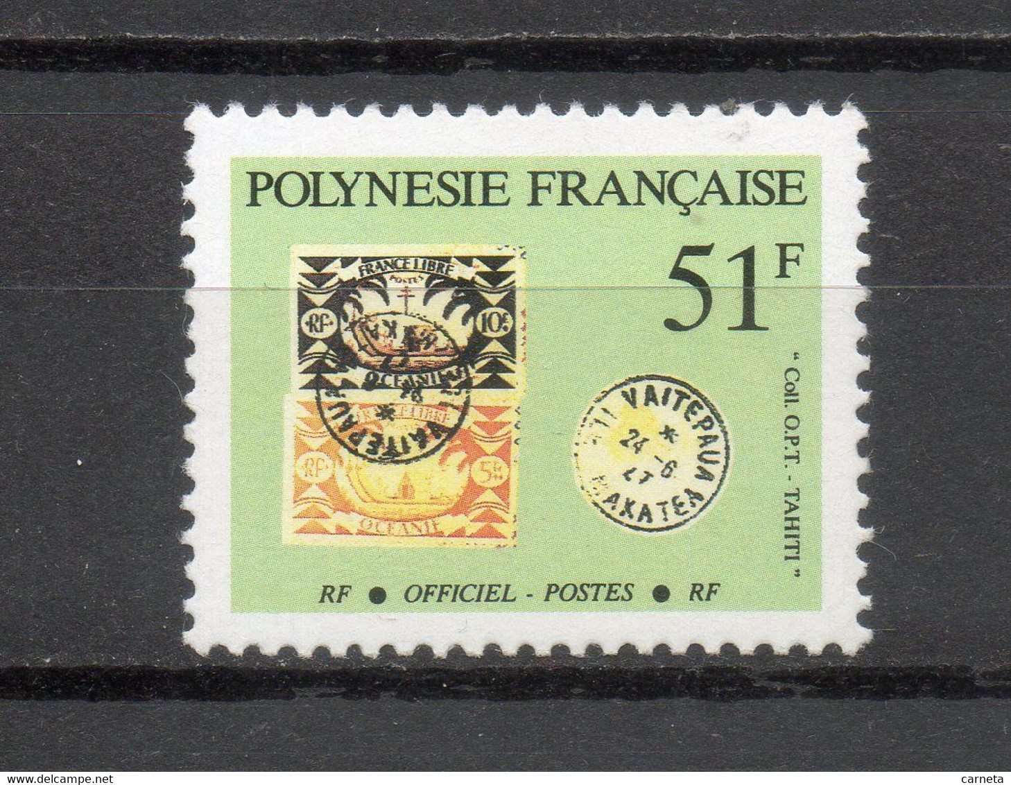 POLYNESIE  SERVICE  N°  26   NEUF SANS CHARNIERE COTE  2.70€     TIMBRE SUR TIMBRE CACHET - Dienstmarken