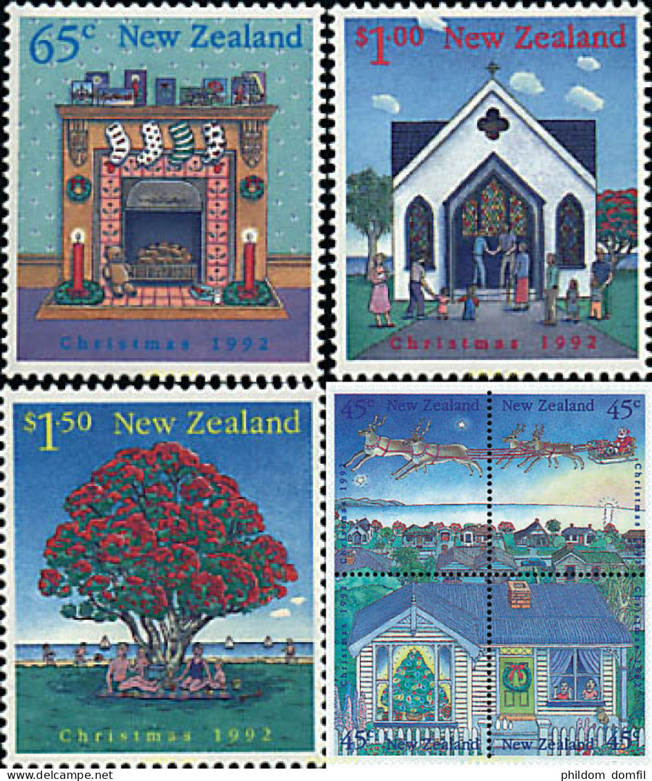 6425 MNH NUEVA ZELANDA 1992 NAVIDAD - Variedades Y Curiosidades