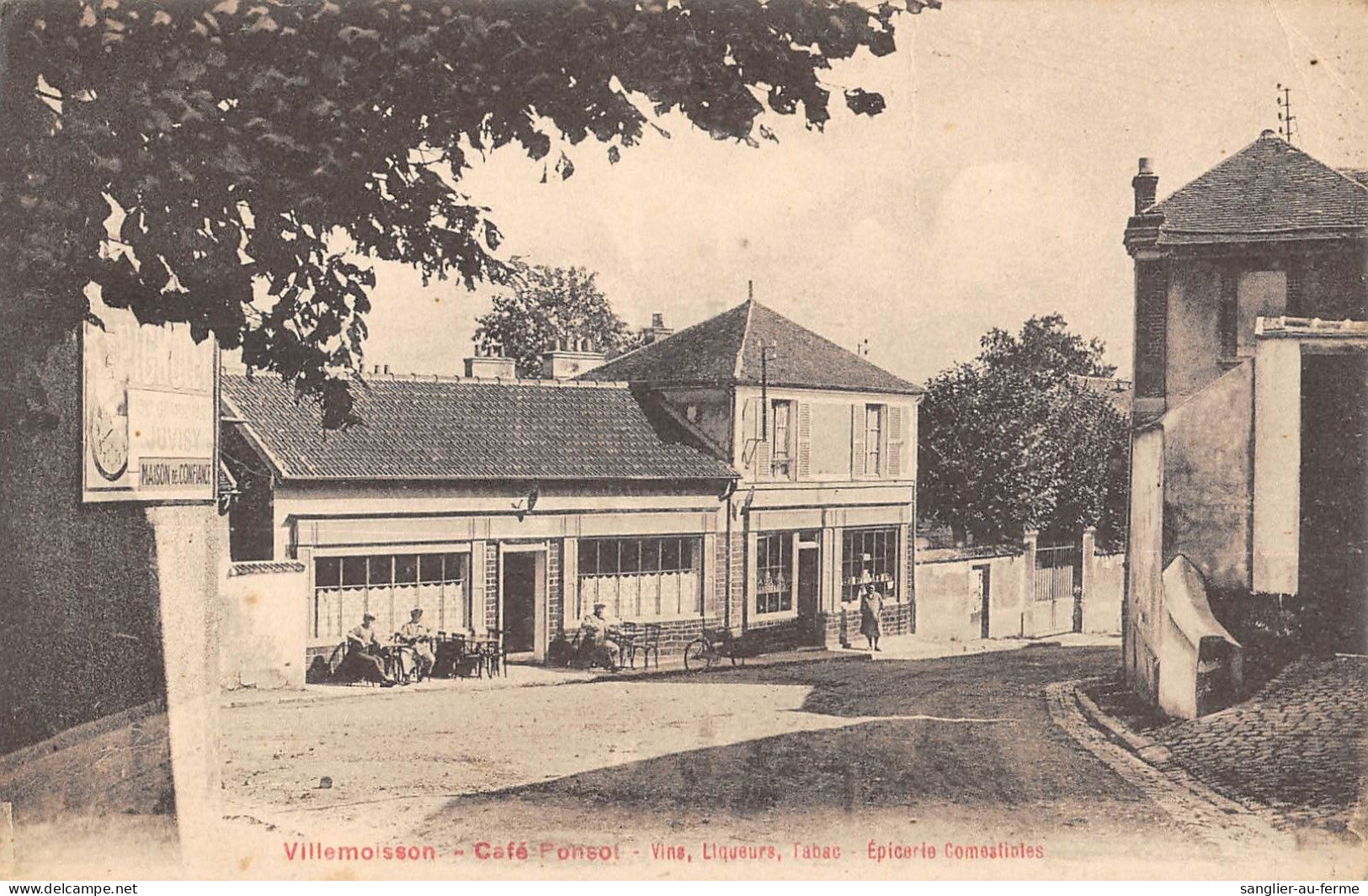 CPA 91 VILLEMOISSON / CAFE PONSOT / EPICERIE - Sonstige & Ohne Zuordnung