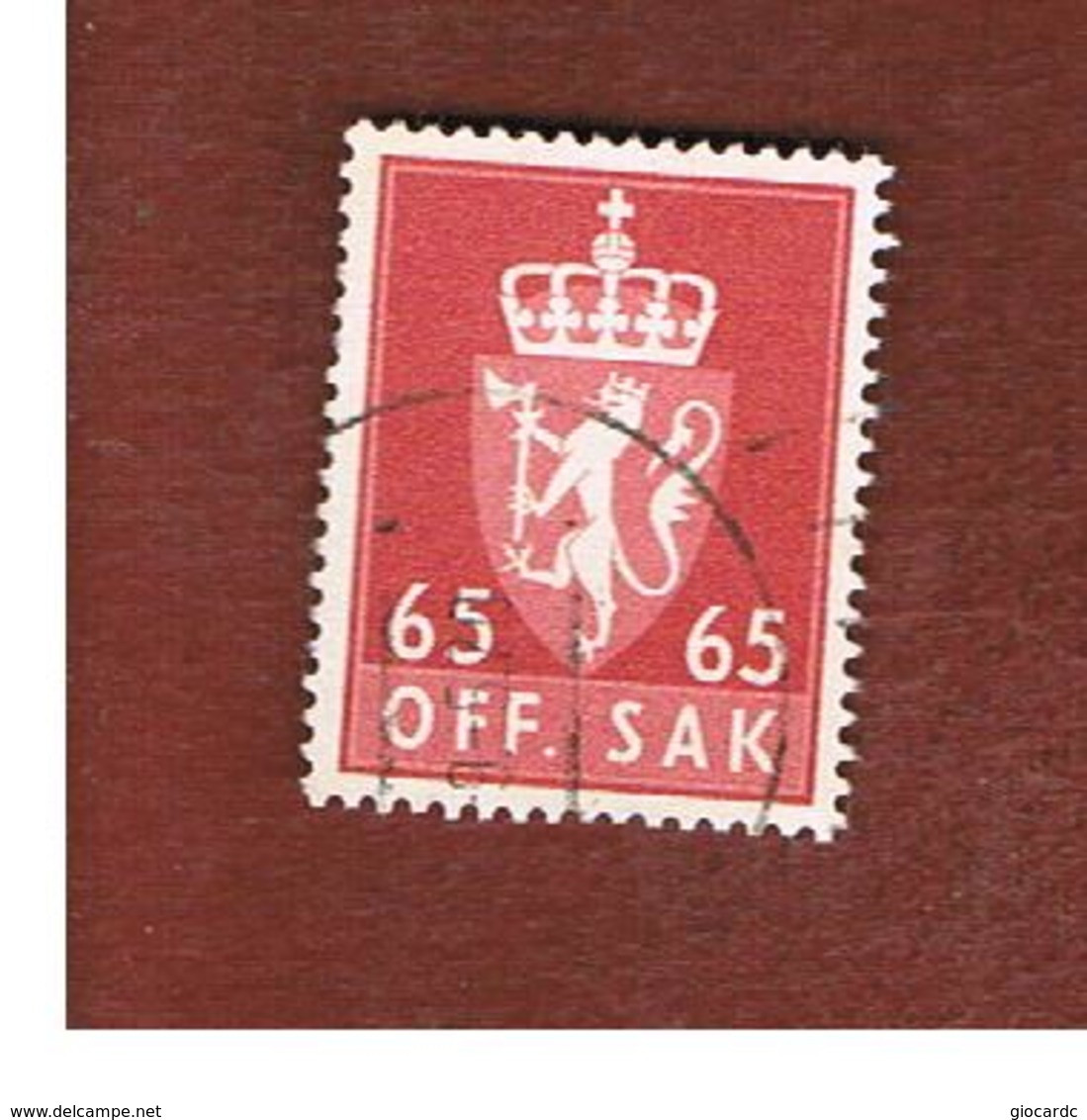 NORVEGIA (NORWAY) -   SG O475   -  1968  OFFICIAL STAMPS: ARM 65        - USED° - Service