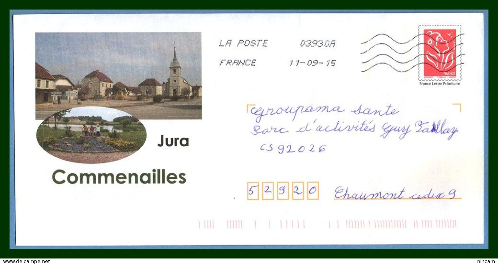 PAP Lamouche Repiqué Commenailles OMEC 2015 Petite Ville Du Jura (manque Rabat) - PAP: Aufdrucke/Lamouche