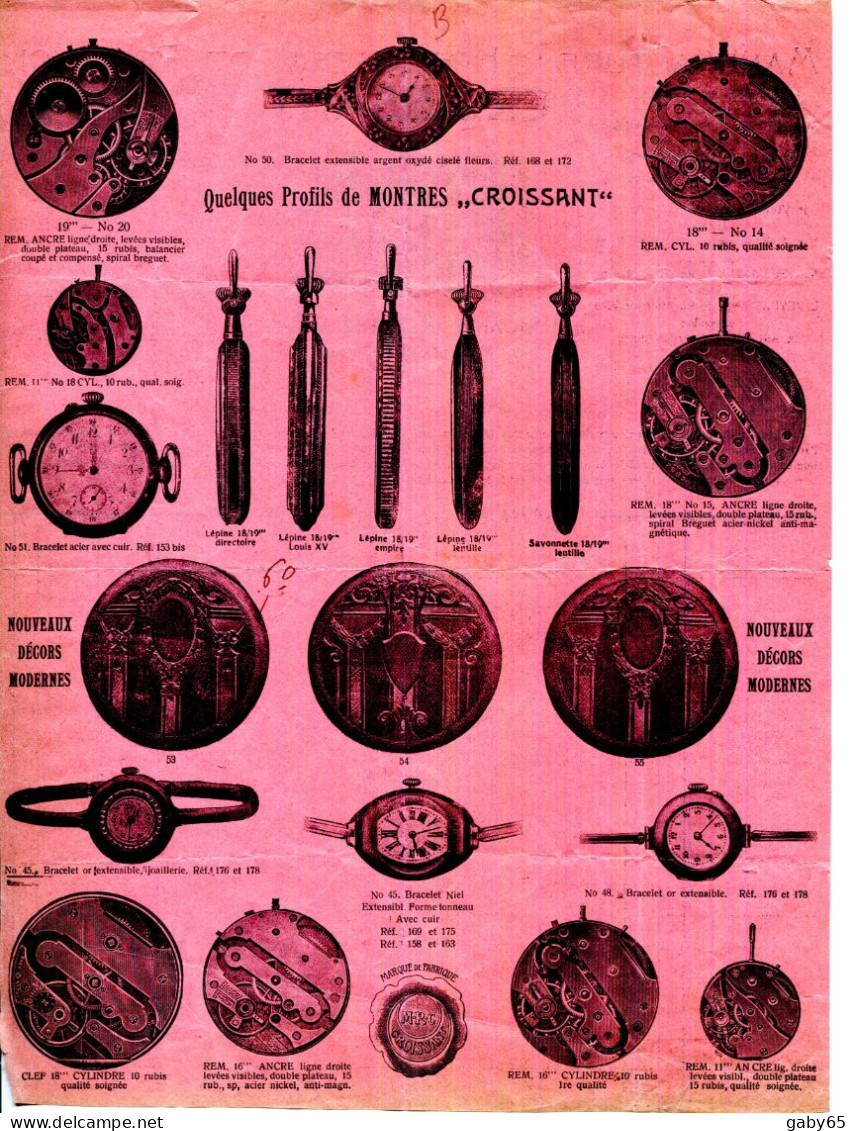 FACTURE.SUISSE.PORRENTRUY.MANUFACTURE D'HORLOGERIE DE PRECISION." CROISSANT " MONNIN,REBETEZ & Cie. - Schweiz