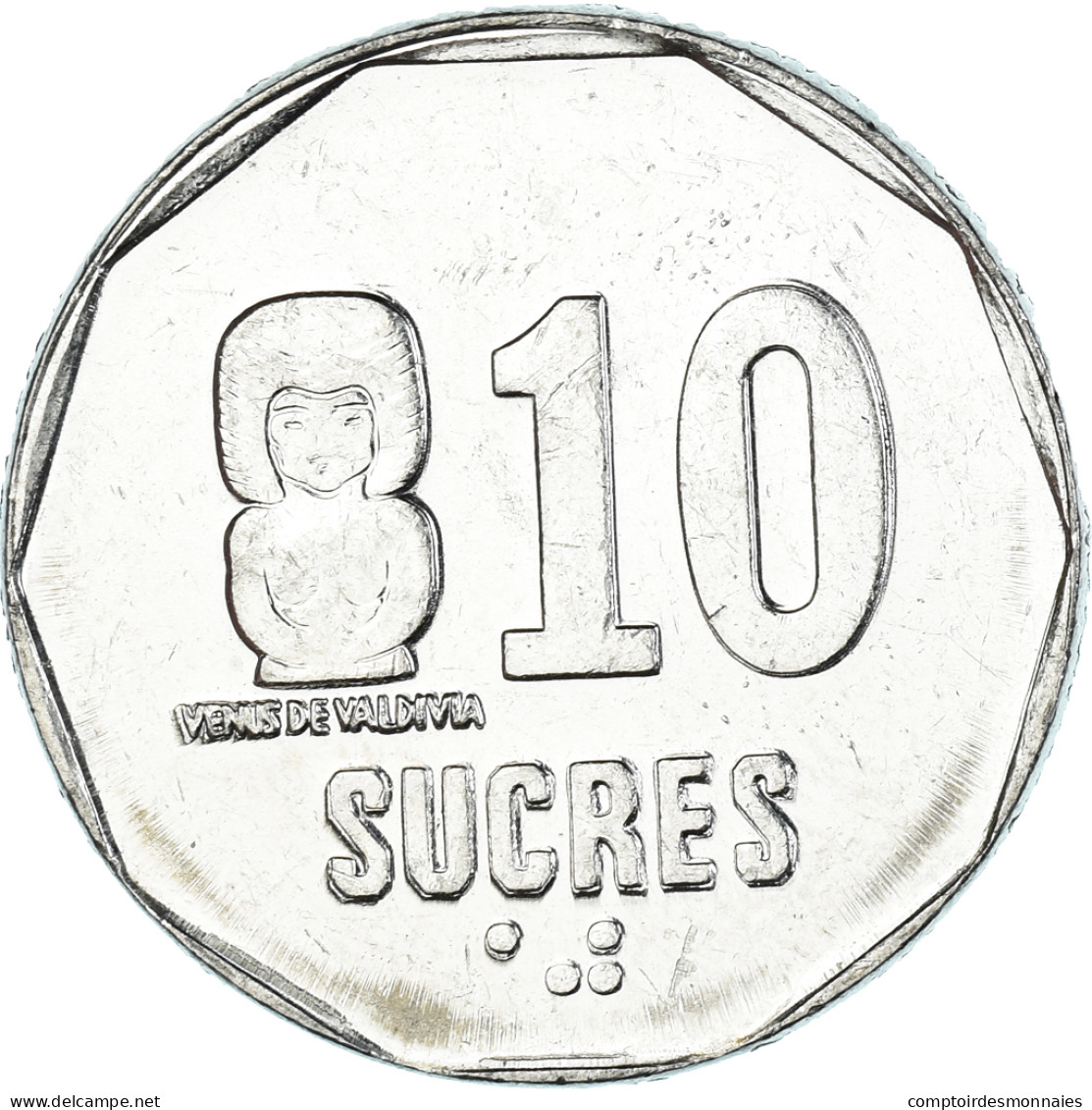 Monnaie, Équateur, 10 Sucres, Diez, 1991 - Ecuador