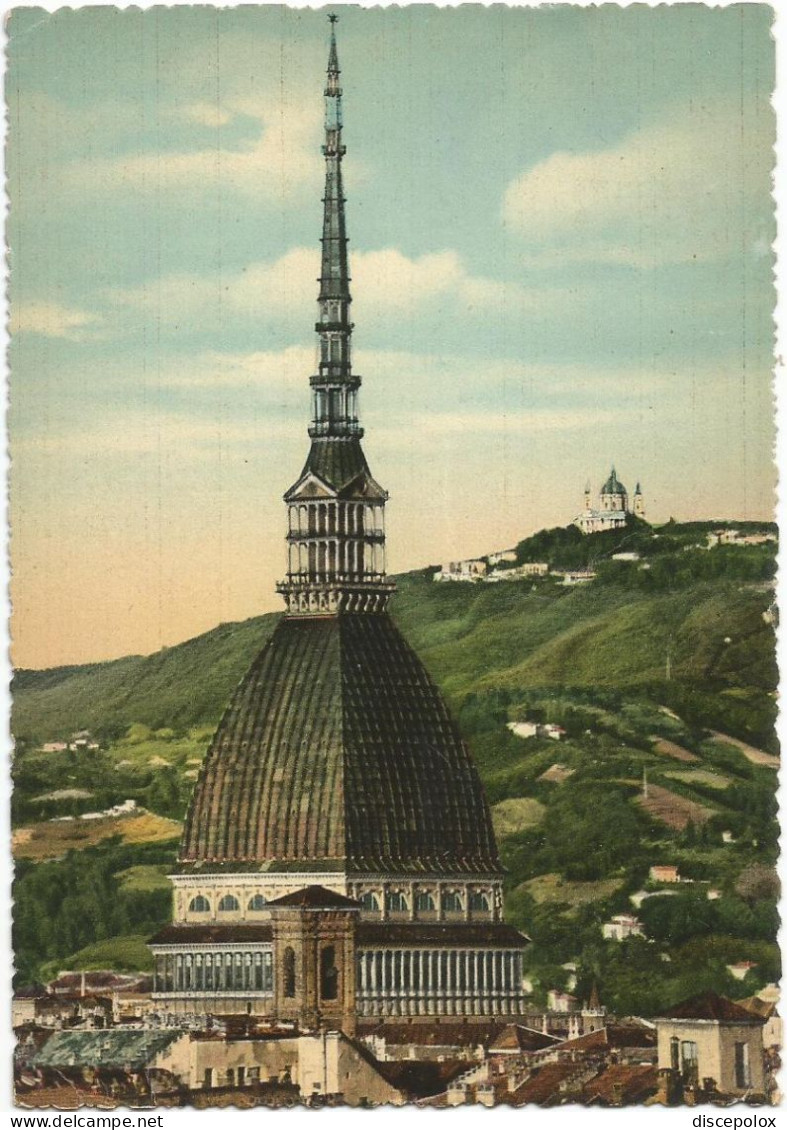 AC6154 Torino - Mole Antonelliana - Basilica Di Superga Sullo Sfondo / Viaggiata 1957 - Mole Antonelliana