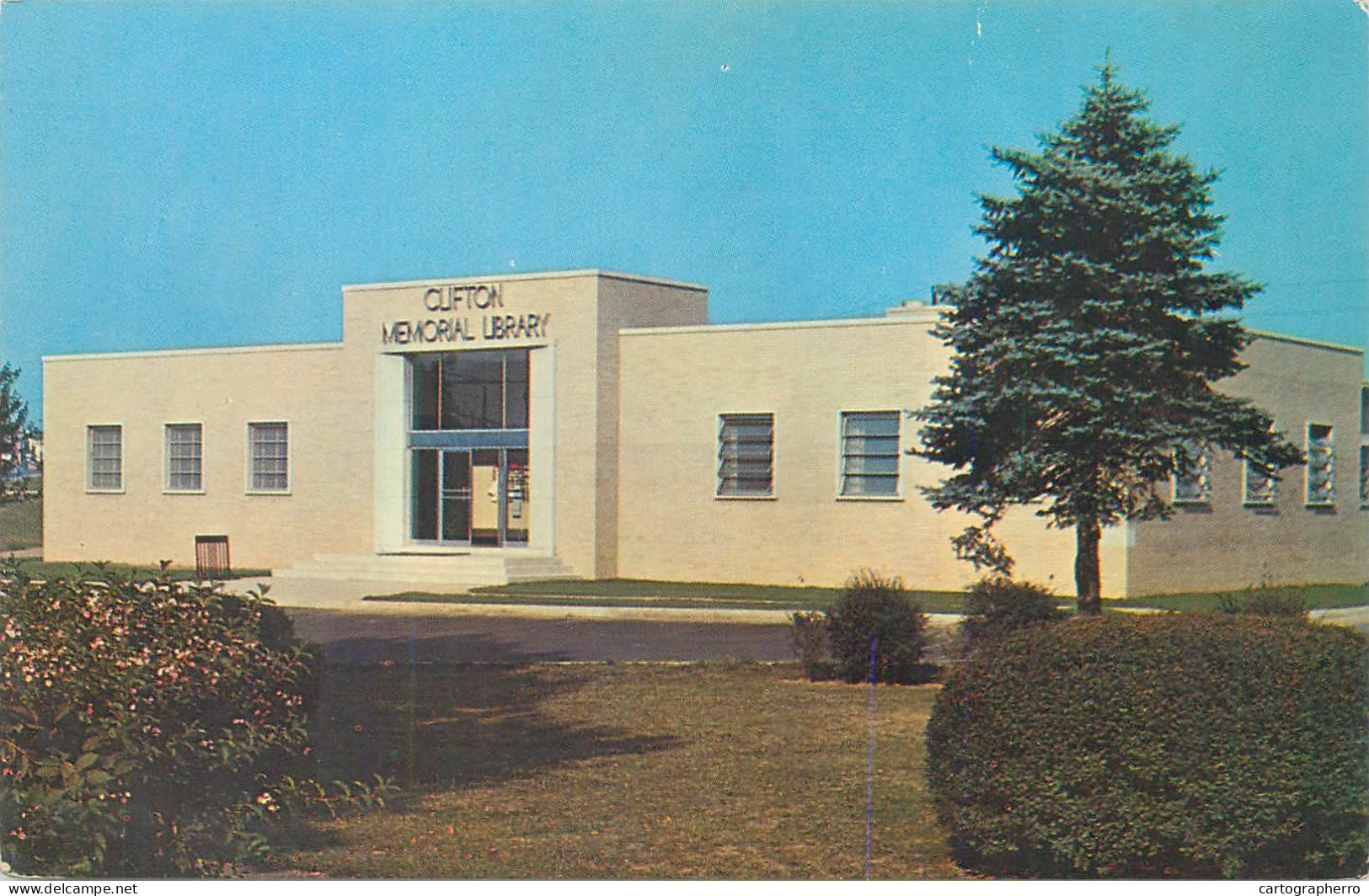 Postcard United States  NJ - New Jersey > Paterson Clifton Memorial Library - Paterson