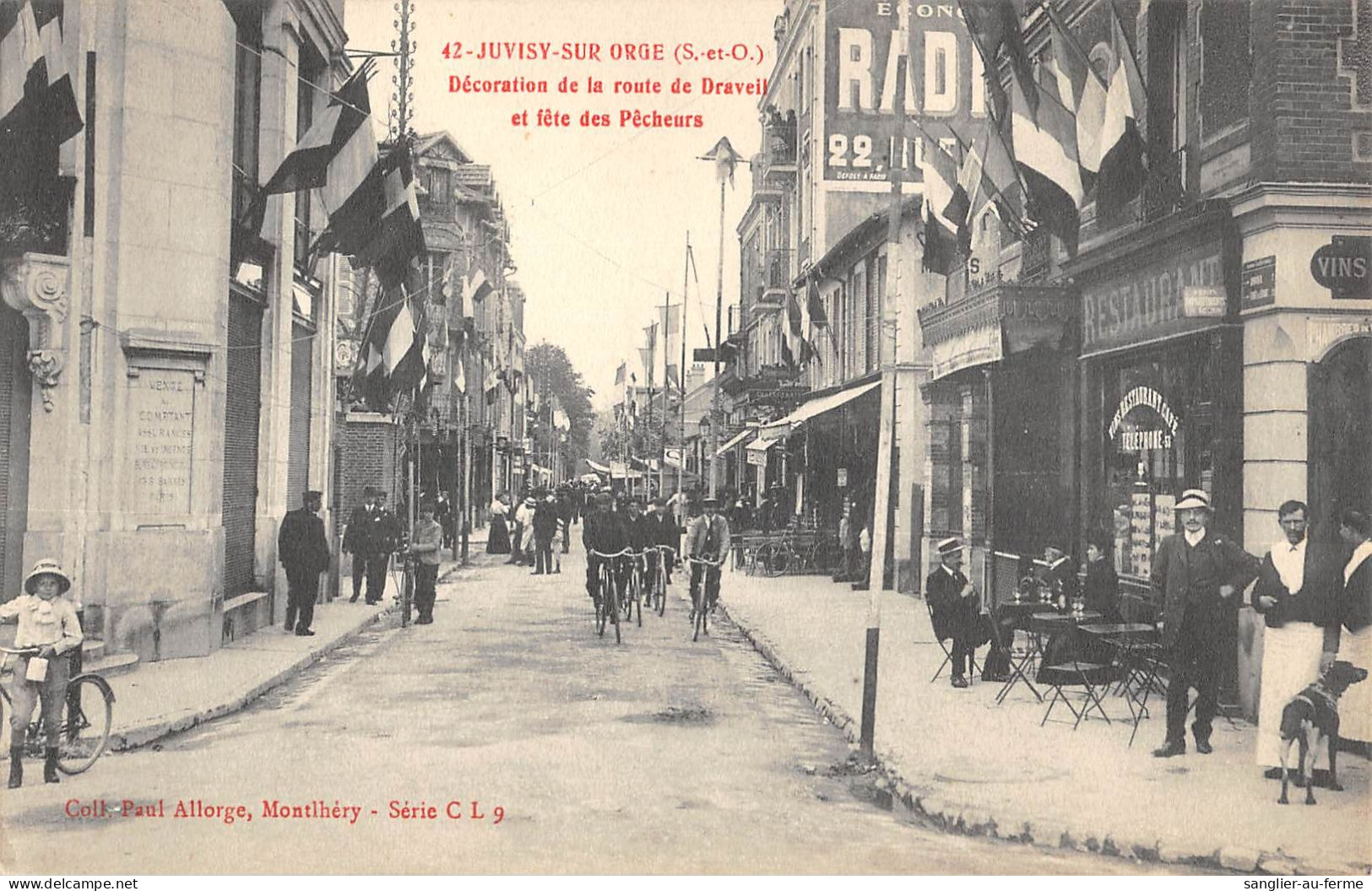 CPA 91 JUVISY SUR ORGE / DECORATION DE LA ROUTE DE DRAVEIL / FETE DES PECHEURS / Cliché Rare - Juvisy-sur-Orge