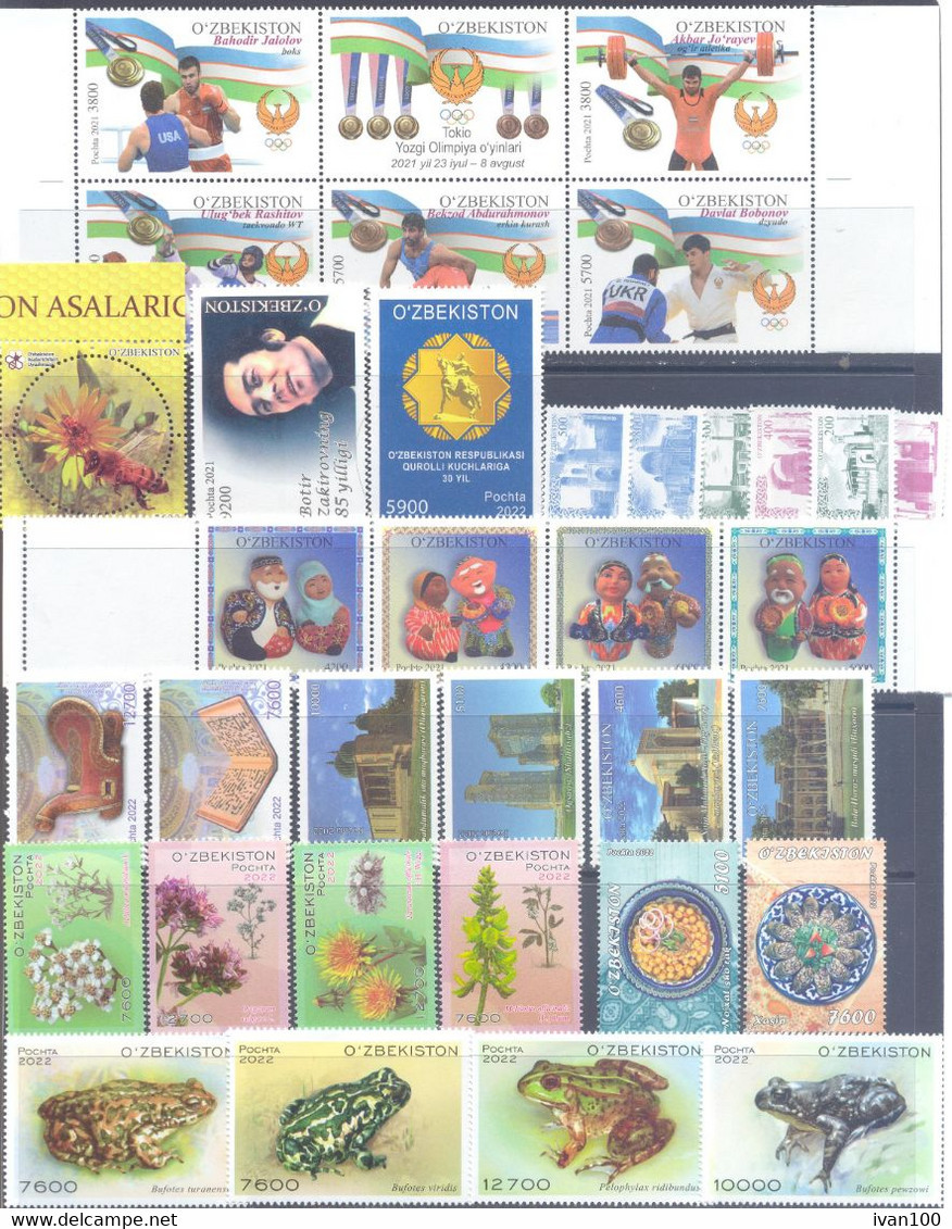 2022. Uzbekistan, Complete Year Set 2022, 44stamps + 6s/s. Mint/** - Uzbekistan