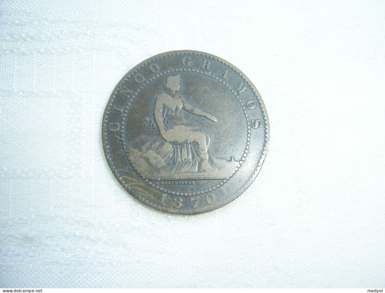 PIECE DE CINCO GRAMOS 1870 ESPAGNE ? - To Identify