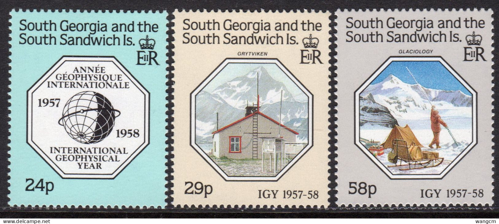 South Georgia & The South Sandwich Is 1987 30th Anniv Of IGY Set Of 3 MNH - International Geophysical Year