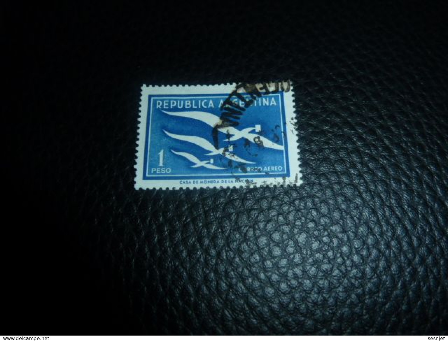 Republica Argentina - Correo Aereo Yt 50 - 1 Peso - Bleu Foncé - Oblitéré - Année 1957 - - Usati