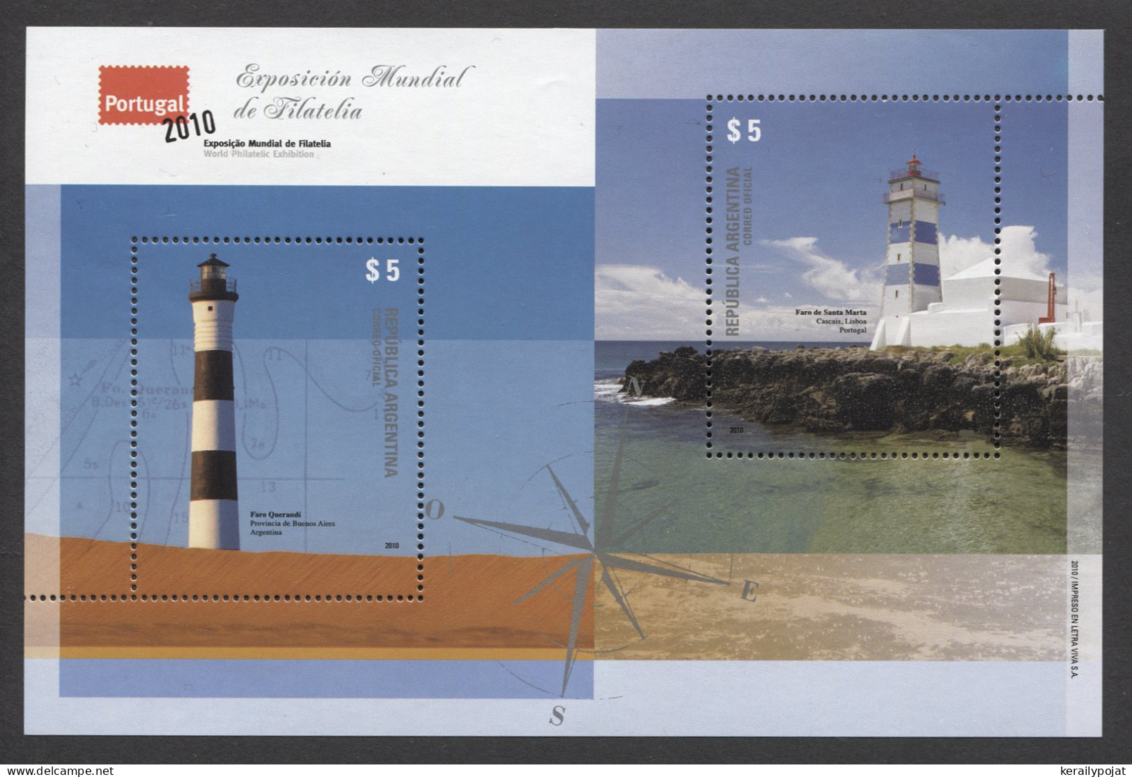 Argentina - 2010 Lighthouses Block MNH__(THB-4278) - Blokken & Velletjes