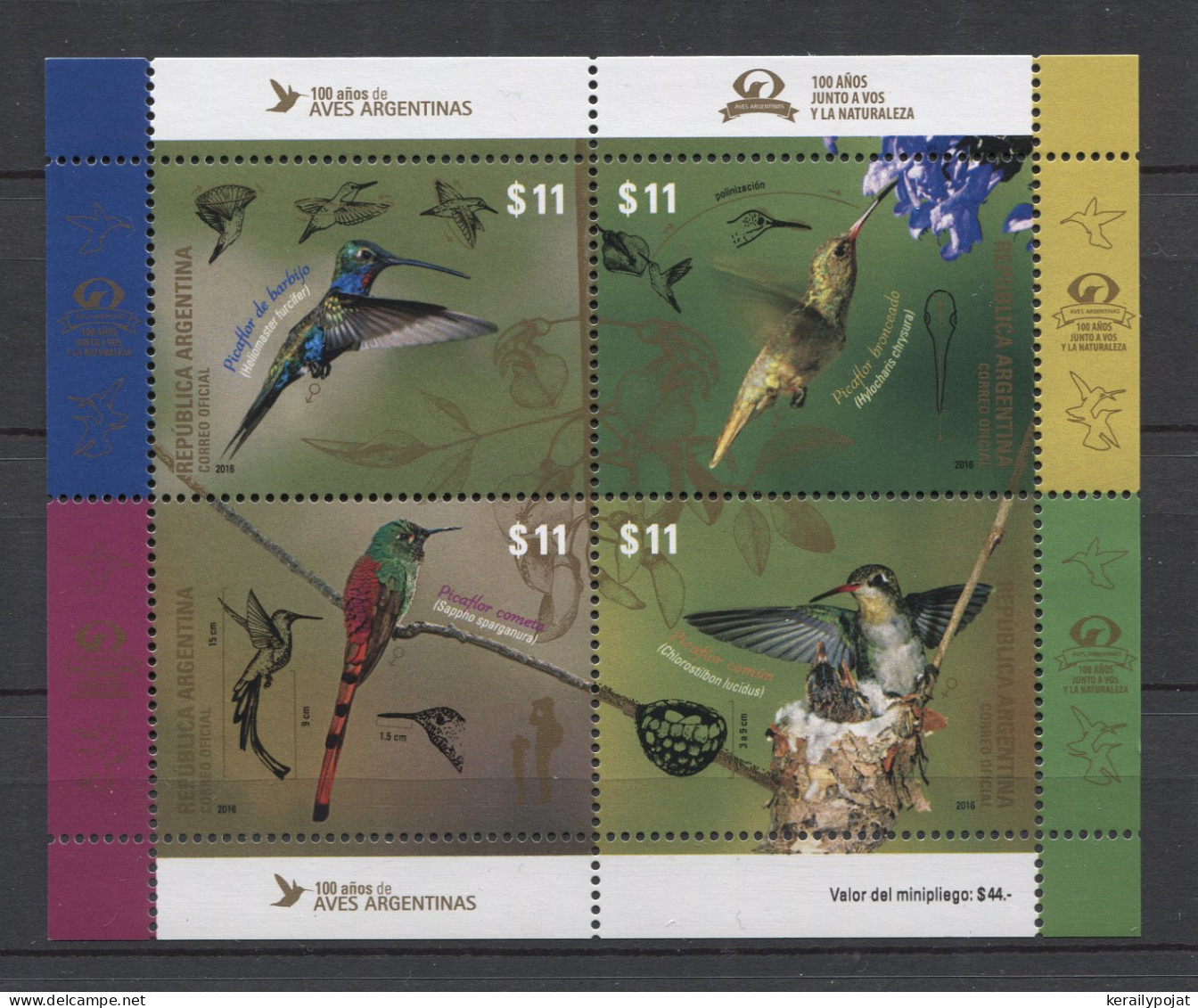 Argentina - 2016 Aves Argentinas Block MNH__(TH-2590) - Blokken & Velletjes