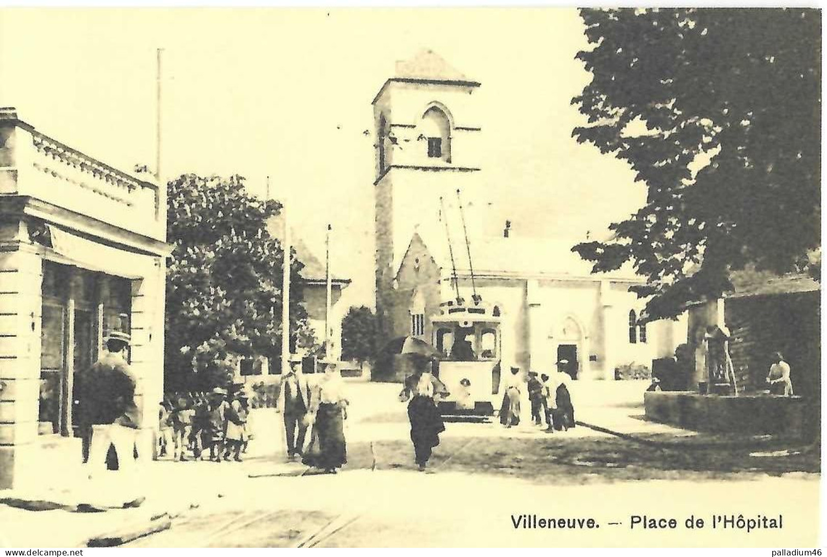 VAUD VILLENEUVE PLACE DE L'HOPITAL - REPRODUCTION "AU TEMPS JADIS" - Edition AMCO Colombier - Pas Circulé - Colombier