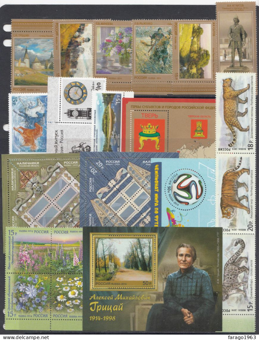 2014 Russia Collection Of 59 Stamps + 13  Miniature Sheets & Souvenir Sheets MNH - Collezioni