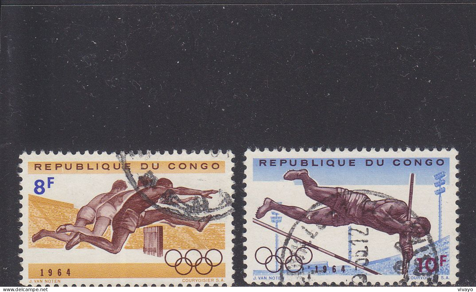 CONGO  - O / FINE CANCELLED - 1964 -  TOKIO OLYMPICS - JEUX DE TOKYO - Yv. 547/8 - Gebruikt