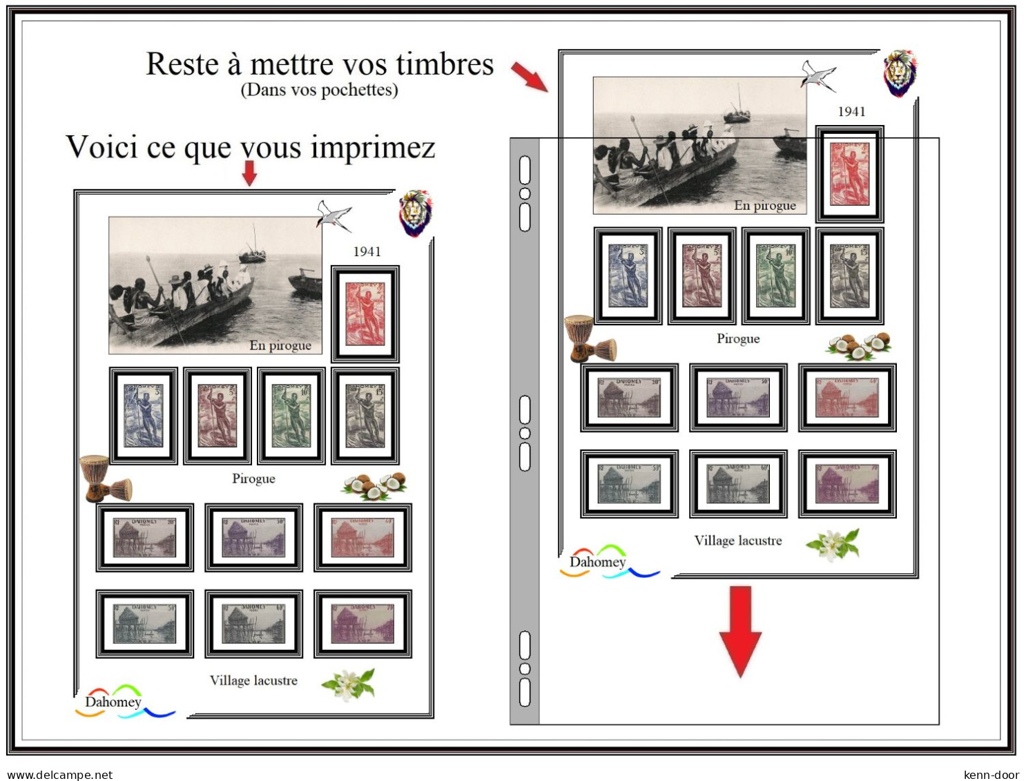 Album de timbres à imprimer   LE DAHOMEY