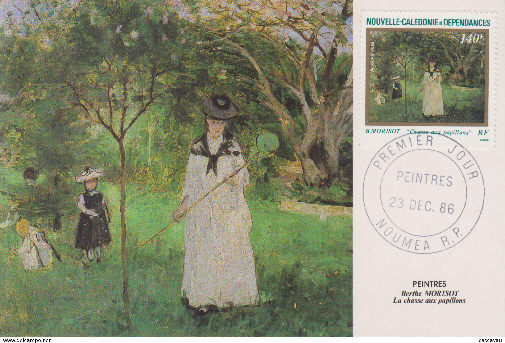 Carte Maximum  1er  Jour   NOUVELLE  CALEDONIE   Oeuvre  De  Berthe   MORISOT   1986 - Tarjetas – Máxima