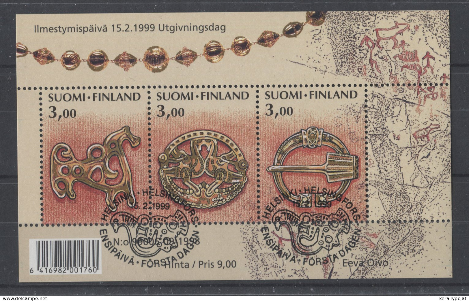 Finland - 1999 Old Jewellery Block Used__(TH-10255) - Blocchi E Foglietti