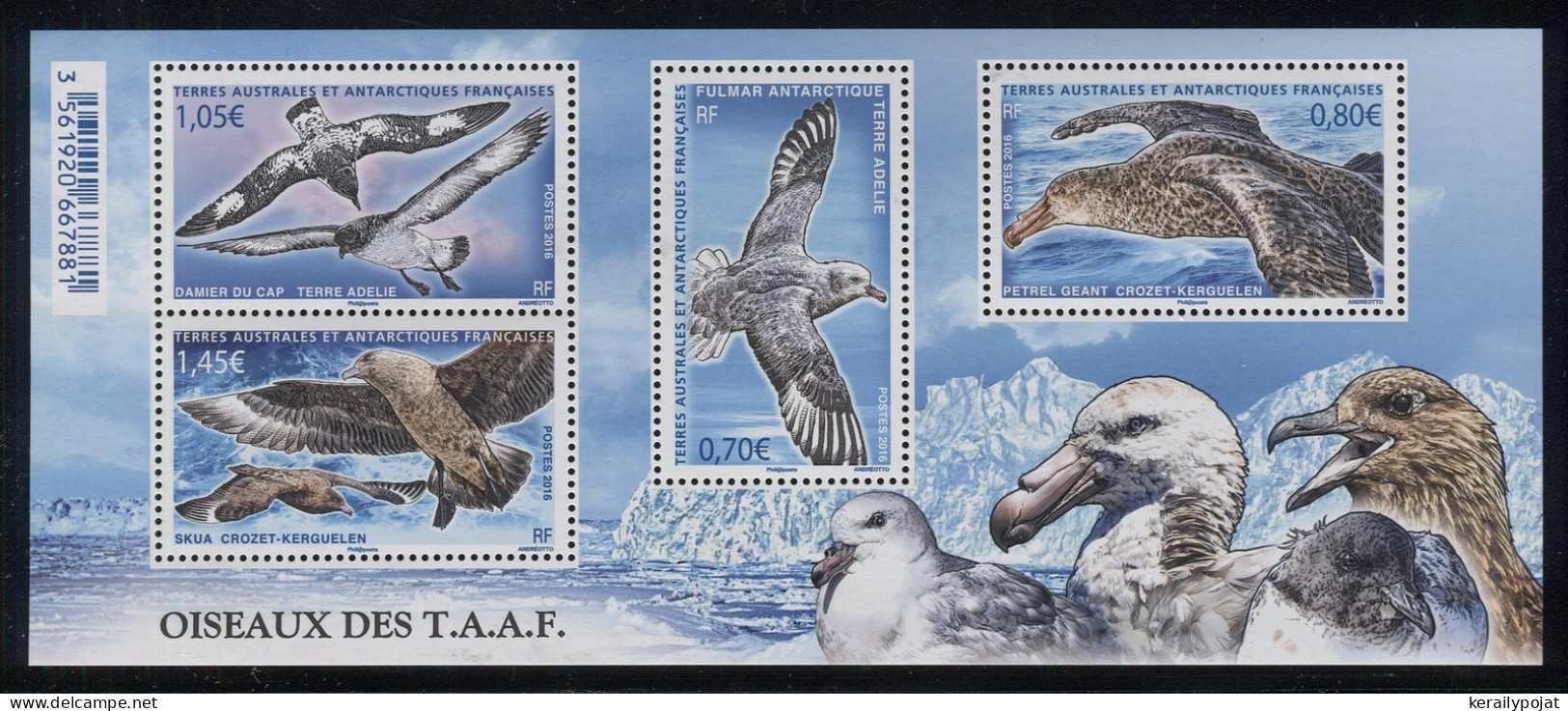 French Southern And Antarctic Territories - 2016 Seabirds Block MNH__(THB-3458) - Blokken & Velletjes