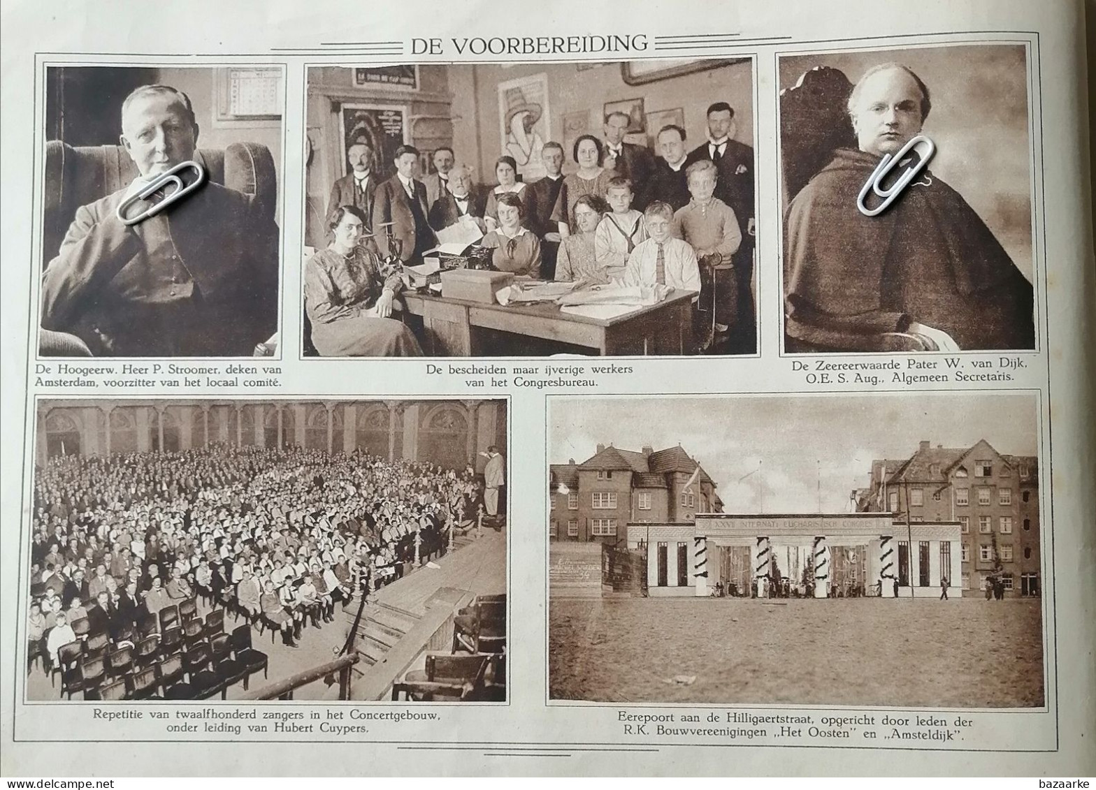 AMSTERDAM..1924.. HERINNERING AAN HET XXVII Ste INTERNATIONAAL EUCHARISTISCH CONGRES / KARD.VAN ROSSUM/BARON Van VOORST - Oud