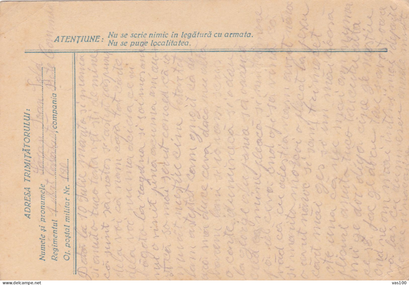 Romania, 1942, WWII Military Censored Stationery POSTACRD GHIOROC POSTMARK,OPM180 - 2de Wereldoorlog (Brieven)