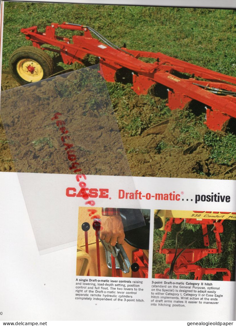 ETATS UNIS-RACINE WISCONSIN- RARE CATALOGUE J. CASE COMPANY-AGRICULTURE TRACTEUR  CASE TRACTOR 930 COMFORT KING