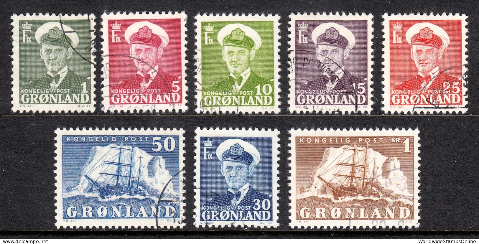 Greenland - Scott #28//36 - Used - Short Set - SCV $21 - Used Stamps