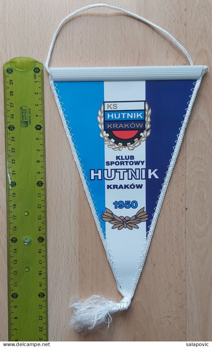 KS Hutnik Kraków Poland Football Soccer Club Fussball Calcio Futbol Futebol PENNANT, SPORTS FLAG ZS 4/13 - Kleding, Souvenirs & Andere