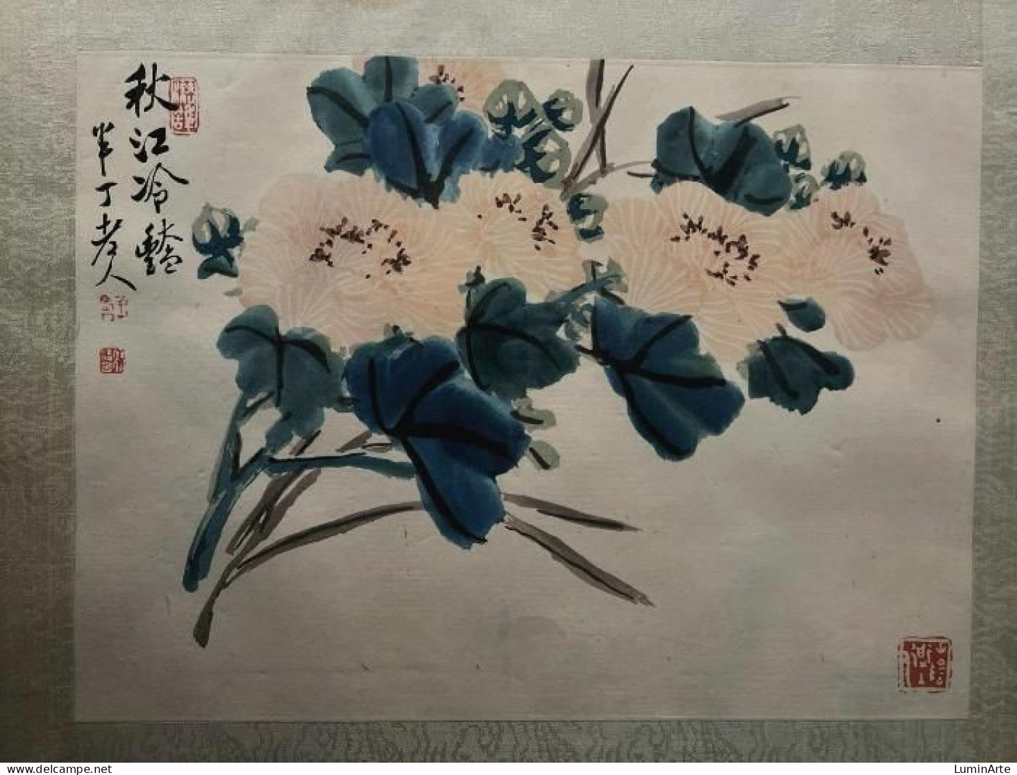 "Fiori Di Peonie" Cina Seta -Watercolor China Silk - Oriental Art