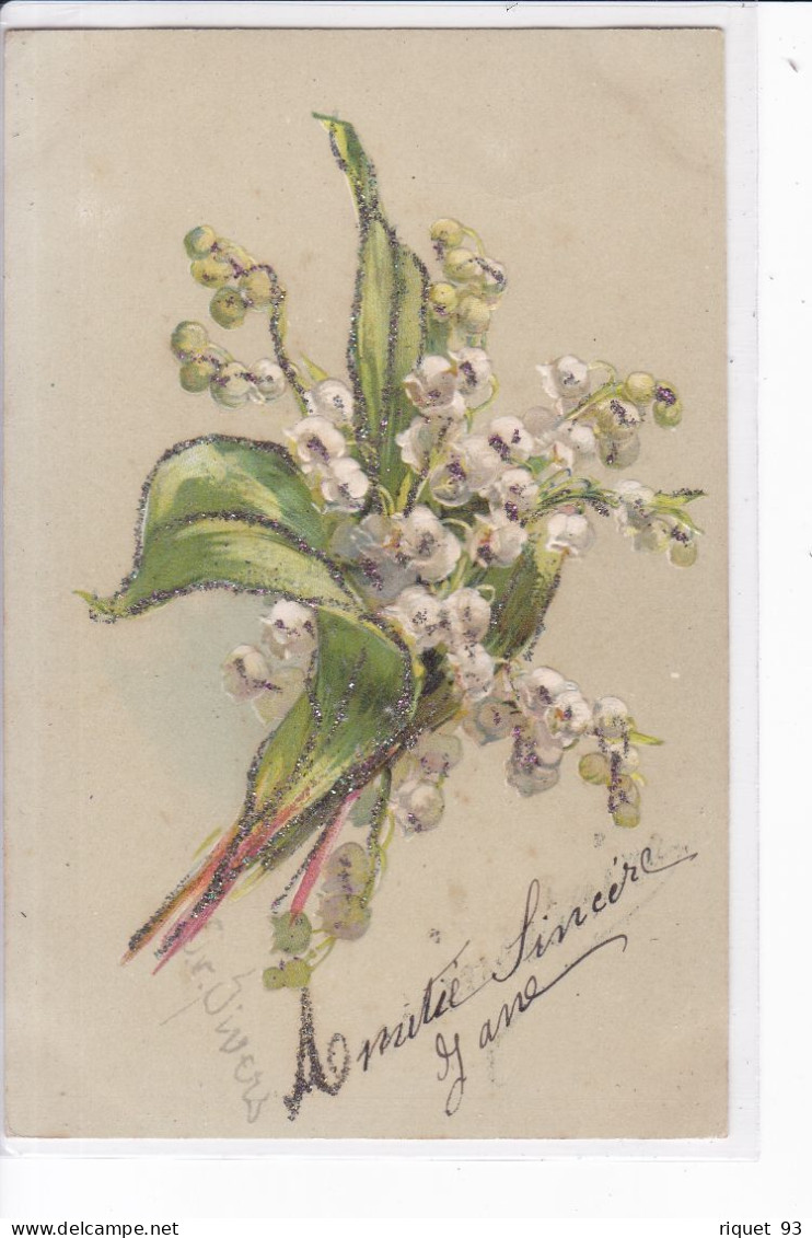 Fantaisie- MUGUET - Embossée Et Pailletée - Other & Unclassified