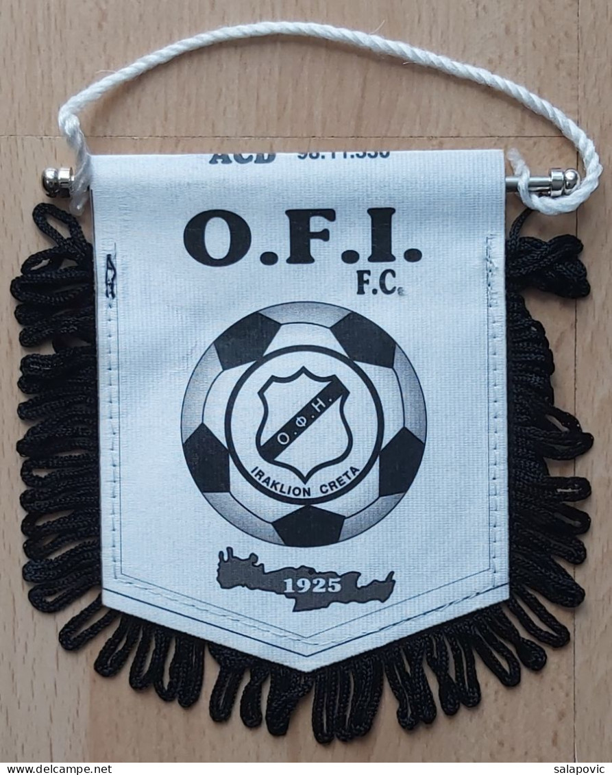 OFI Crete (ΟΦΗ), Greece Football Soccer Club Calcio Futbol Futebol PENNANT, SPORTS FLAG ZS 4/14 - Habillement, Souvenirs & Autres